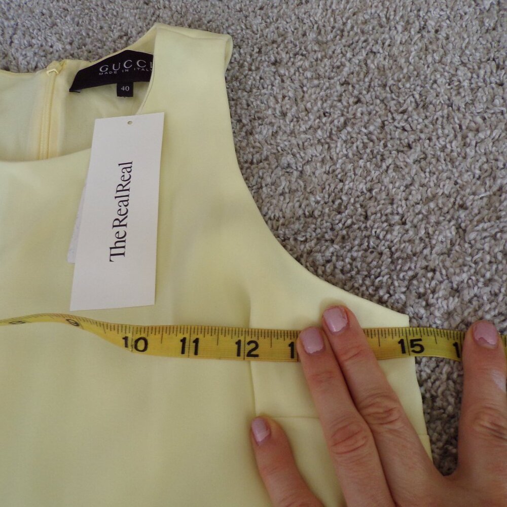 Gucci Italian Pastel  yellow silk blend Midi dress 40 - Picture 6 of 8